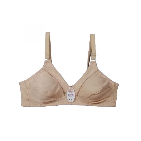 Non-Padded Cotton Knit Self-Print Bra