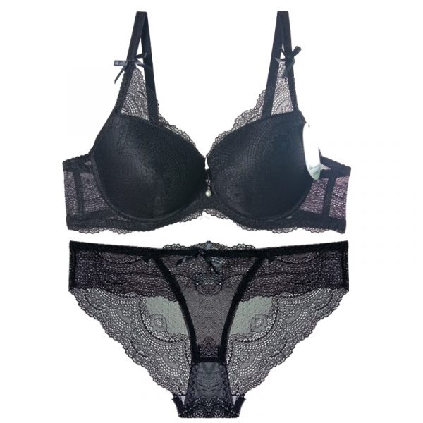 Undrewire Padded Bra Set With Lace Panty